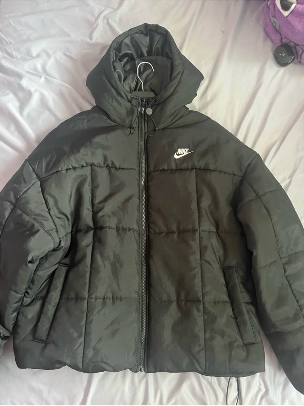 Nike Black Quilted Women's Hooded Puffer Jacket